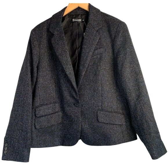 New York & Co 7th Avenue Womens Blazer Size 18 Black Tweed 8944 NWT - Picture 2 of 9